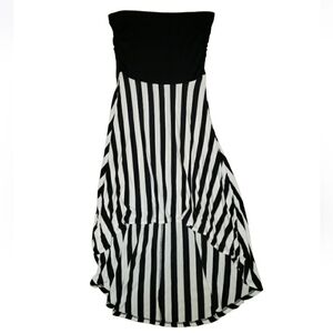 Mine Black & White Stripe High Low Dress Women's Size Medium